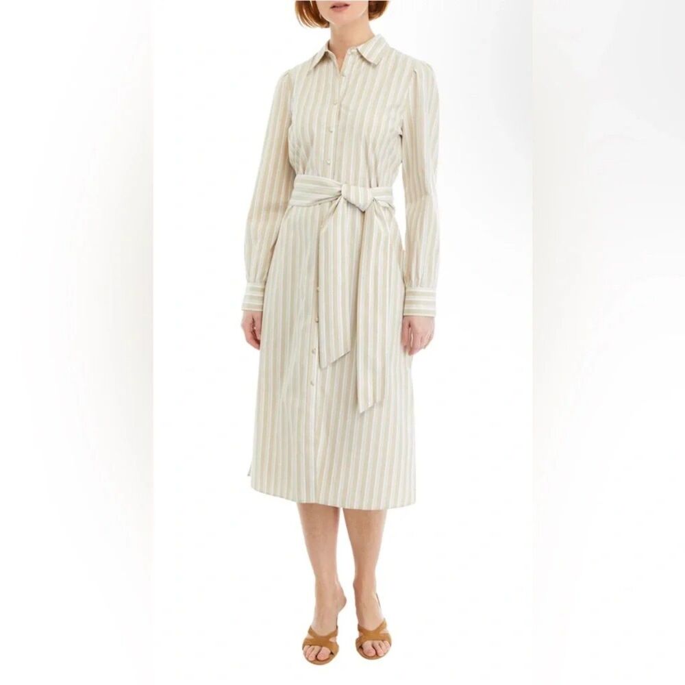Vineyard Vines Striped Size Small Twill Midi Shirt Dress 98% cotton Preppy